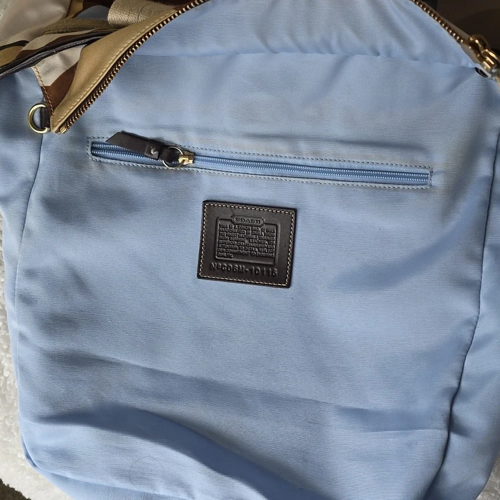 Coach Hamptons OP ART Scarf Print, Suede And Leather Tote C06M - 10116 Vintage - Picture 14 of 17
